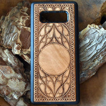 Load image into Gallery viewer, Wheel of Time Symbol Personalized Wood Phone Case
